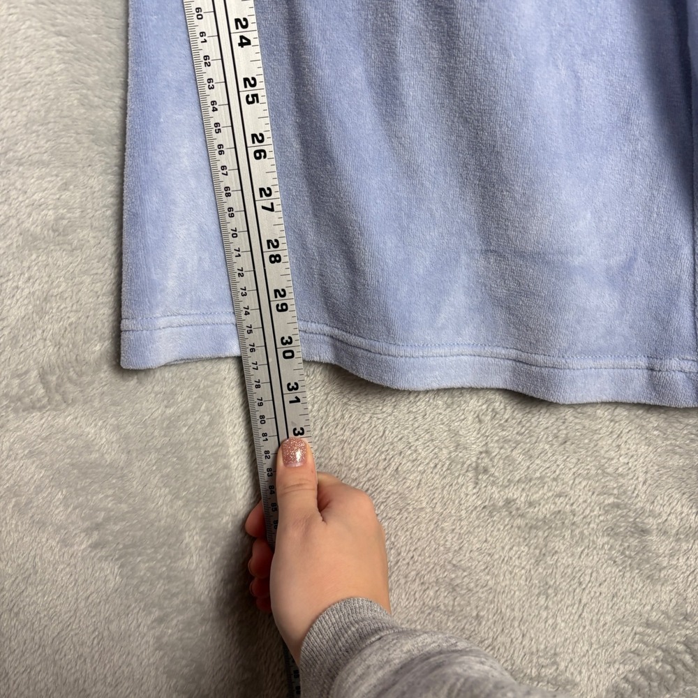 Aerie Velour Super Flare‎ Real Obsessed Pants Light Blue Drawstring Waist M Y2K - Picture 7 of 8